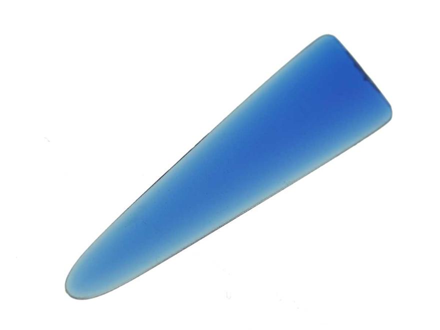 oboe reed plaque: plastic, transparent blue 